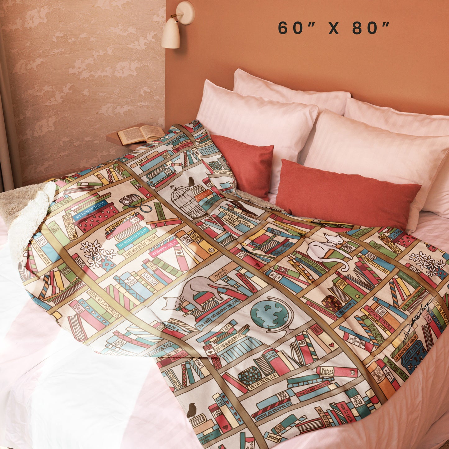 Booklover Sherpa blanket