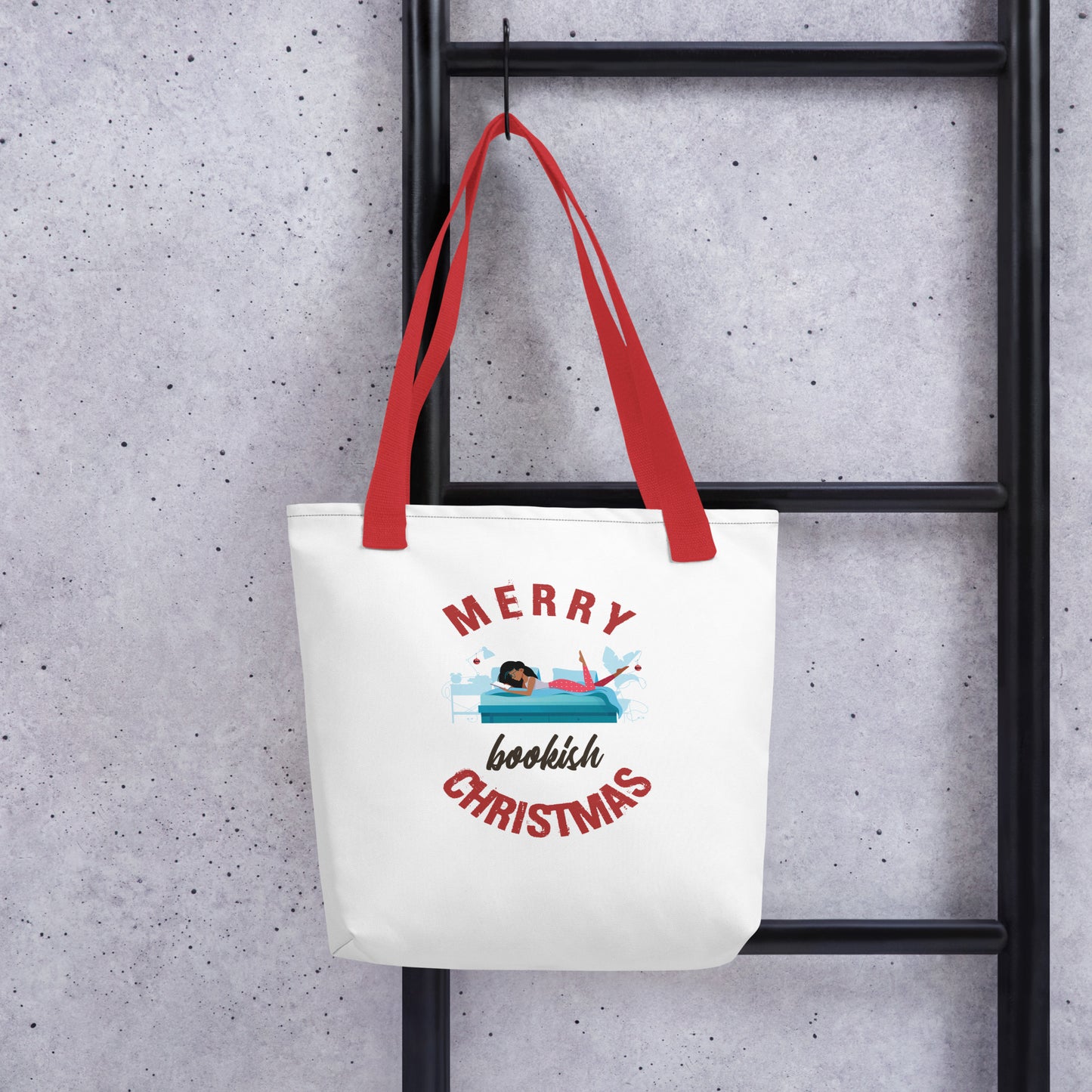 Bookish Christmas in Bed Tote bag
