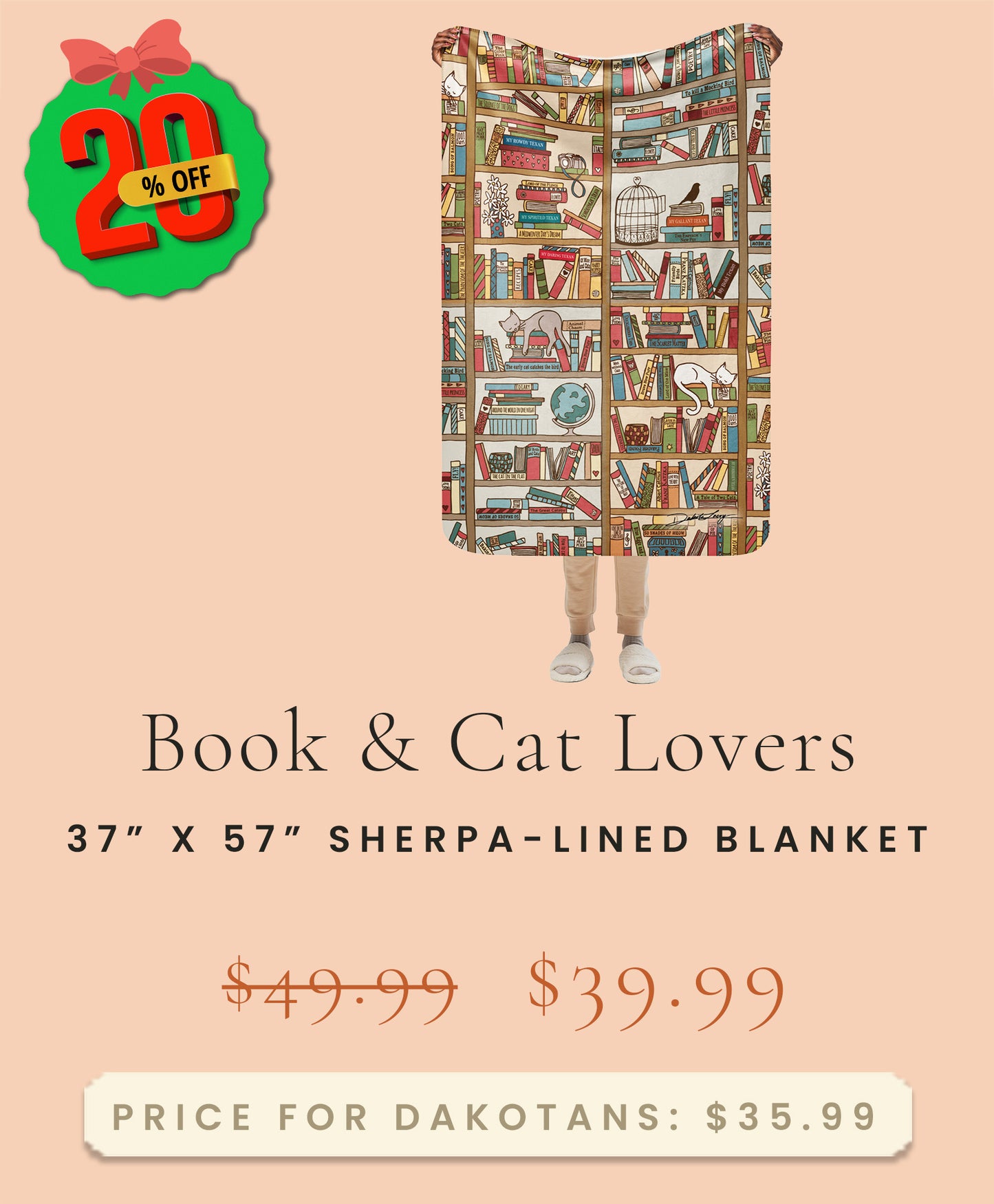 Booklover Sherpa blanket