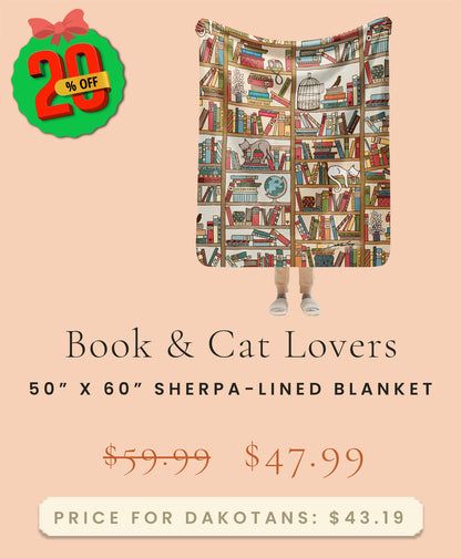 Booklover Sherpa blanket