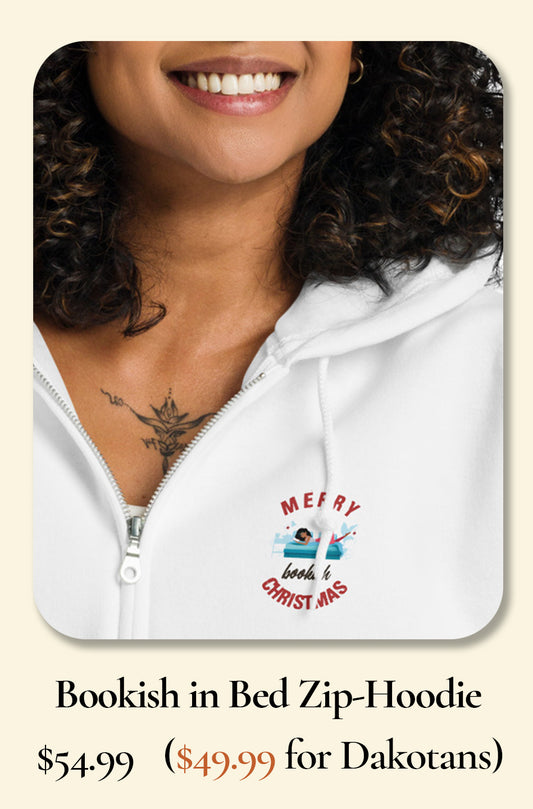 Bookish Christmas in Bed zip hoodie