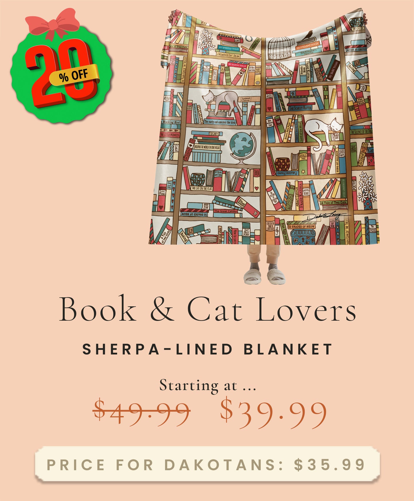 Booklover Sherpa blanket