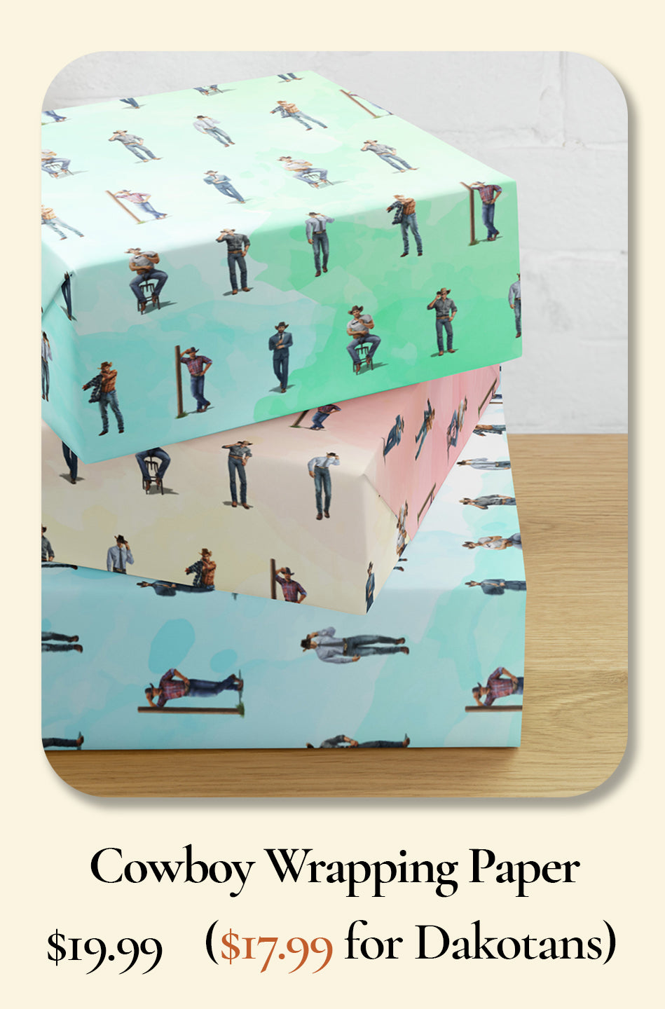 Cowboy wrapping paper sheets (3)