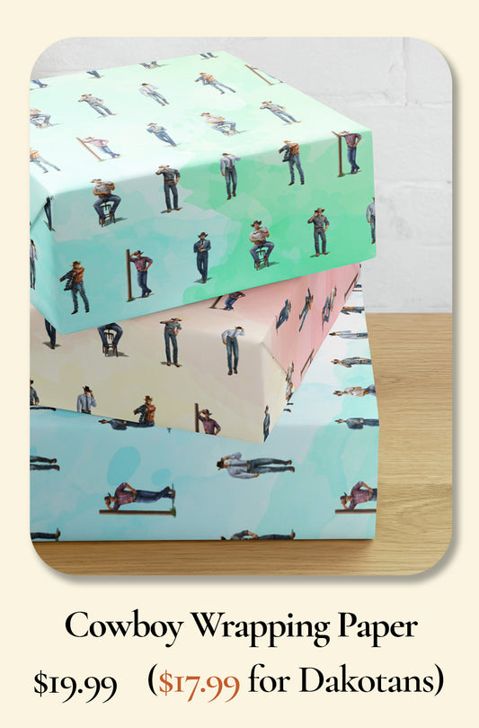 Cowboy wrapping paper sheets (3)