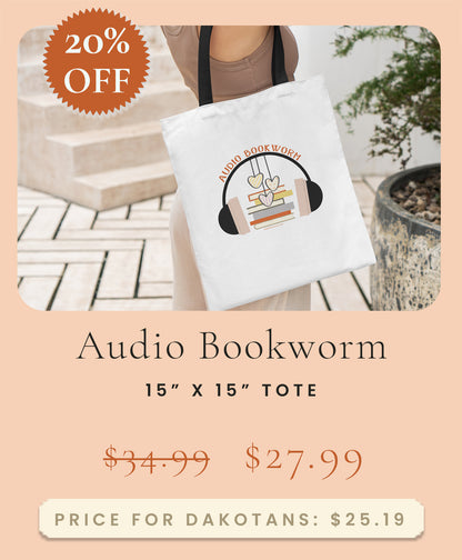 Audio Bookworm Tote Bag