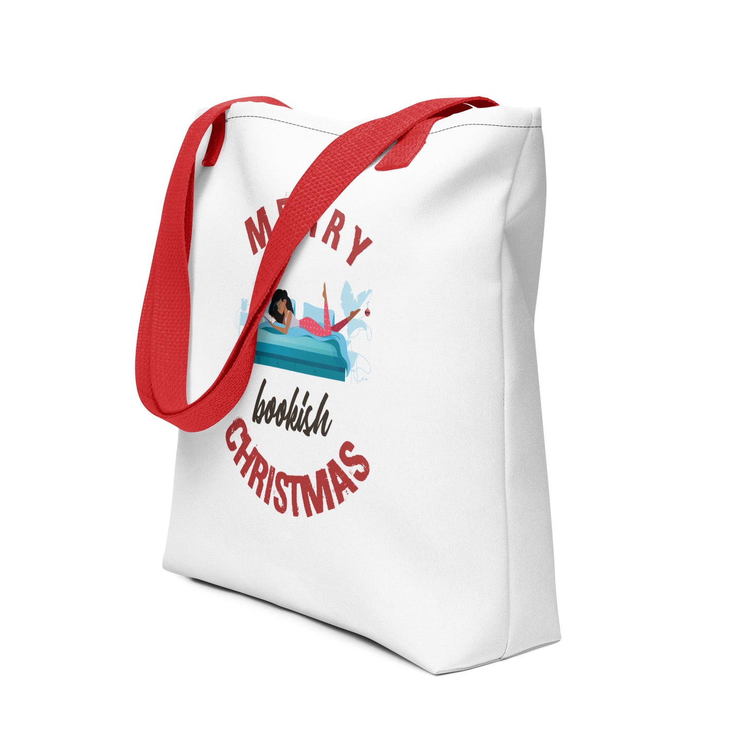 Bookish Christmas in Bed Tote bag