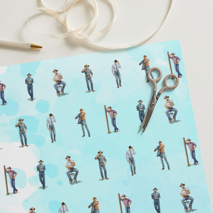 Cowboy wrapping paper sheets (3)